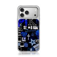 Blue y2k star girl hello kitty iPhone 17 Pro Max Electroplated Silver Case1