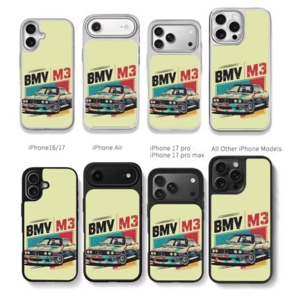BMV M3 vintage sports car art Chris Brown Phone Case Black Electroplated Silver For Iphone 11 To 17
