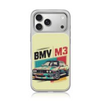 BMV M3 vintage sports car art iPhone 17 Pro Max Electroplated Silver Case1