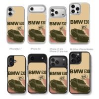 BMW E30 drifting with Japanese text Chris Brown Phone Case Black Electroplated Silver For Iphone 11 To 17
