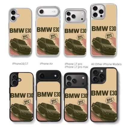 BMW E30 drifting with Japanese text Chris Brown Phone Case Black Electroplated Silver For Iphone 11 To 17