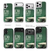 BMW E30 M3 vintage car green Chris Brown Phone Case Black Electroplated Silver For Iphone 11 To 17