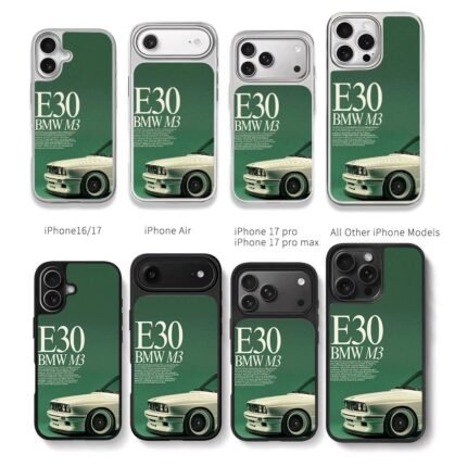 BMW E30 M3 vintage car green Chris Brown Phone Case Black Electroplated Silver For Iphone 11 To 17