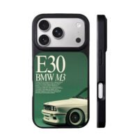 BMW E30 M3 vintage car green iPhone 17 Pro Max Black Case