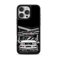 BMW E30 Wangan Warrior Art iPhone 16 Pro Max Black Case