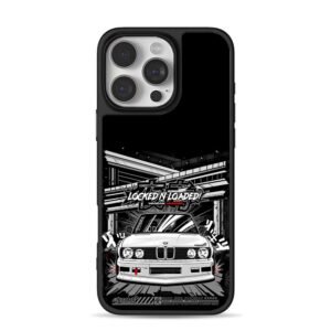 BMW E30 Wangan Warrior Art iPhone 16 Pro Max Black Case