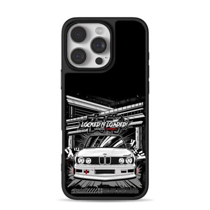 BMW E30 Wangan Warrior Art iPhone 16 Pro Max Black Case