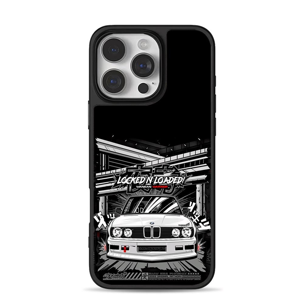 BMW E30 Wangan Warrior Art iPhone 16 Pro Max Black Case BMW E30 Wangan Warrior Art iPhone 16 Pro Max Black Case