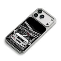 BMW E30 Wangan Warrior Art iPhone 17 Pro Max Electroplated Silver Case2