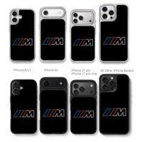 BMW M blue orange stripe logo Chris Brown Phone Case Black Electroplated Silver For Iphone 11 To 17