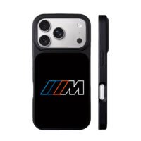 BMW M blue orange stripe logo iPhone 17 Pro Max Black Case