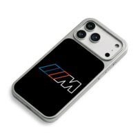 BMW M blue orange stripe logo iPhone 17 Pro Max Electroplated Silver Case2