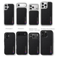 BMW M Power tri-color stripes Chris Brown Phone Case Black Electroplated Silver For Iphone 11 To 17