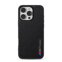 BMW M Power tri-color stripes iPhone 16 Pro Max Black Case