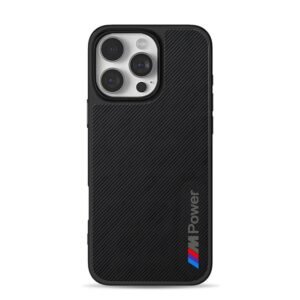 BMW M Power tri-color stripes iPhone 16 Pro Max Black Case