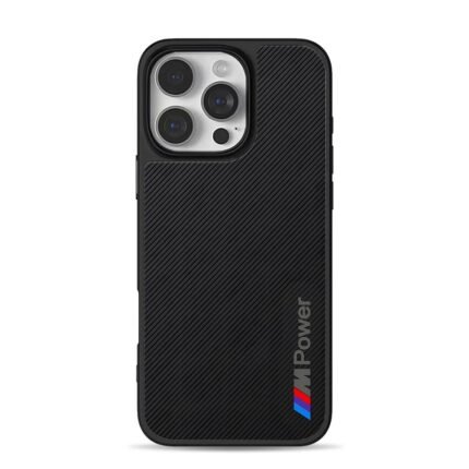 BMW M Power tri-color stripes iPhone 16 Pro Max Black Case