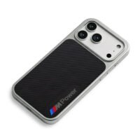 BMW M Power tri-color stripes iPhone 17 Pro Max Electroplated Silver Case2