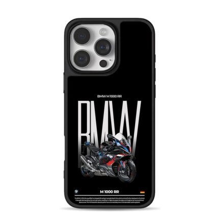 BMW M1000 RR superbike graphic iPhone 16 Pro Max Black Case