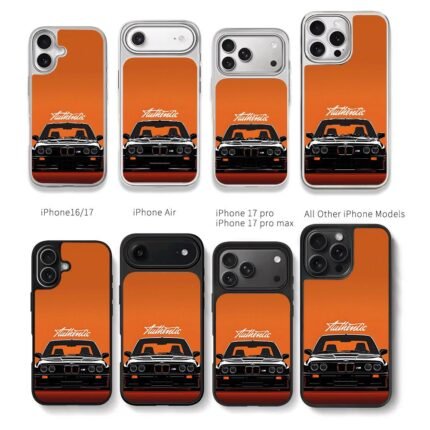 BMW M3 Authentic on orange Chris Brown Phone Case Black Electroplated Silver For Iphone 11 To 17