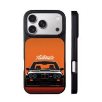BMW M3 Authentic on orange iPhone 17 Pro Max Black Case