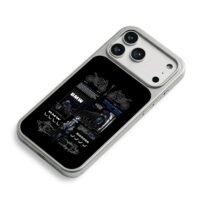 BMW S1000RR bike blueprint art iPhone 17 Pro Max Electroplated Silver Case2