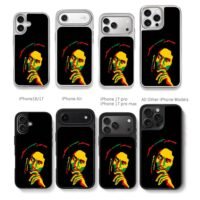 Bob Marley Rasta portrait Chris Brown Phone Case Black Electroplated Silver For Iphone 11 To 17