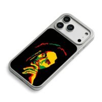 Bob Marley Rasta portrait iPhone 17 Pro Max Electroplated Silver Case2