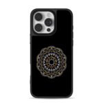 Boho rhinestone mandala pattern iPhone 16 Pro Max Black Case