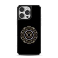 Boho rhinestone mandala pattern iPhone 16 Pro Max Black Case