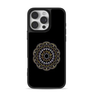 Boho rhinestone mandala pattern iPhone 16 Pro Max Black Case