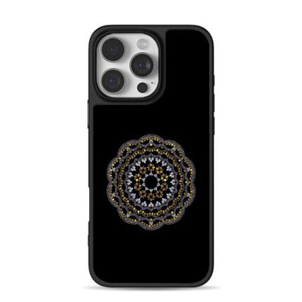 Boho rhinestone mandala pattern iPhone 16 Pro Max Black Case