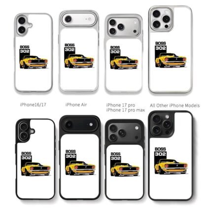 Boss 302 yellow Mustang car Chris Brown Phone Case Black Electroplated Silver For Iphone 11 To 17