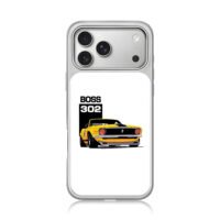 Boss 302 yellow Mustang car iPhone 17 Pro Max Electroplated Silver Case1