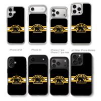 Boston Bruins black bear logo Chris Brown Phone Case Black Electroplated Silver For Iphone 11 To 17