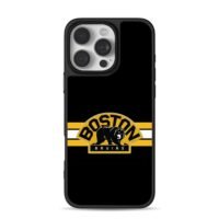 Boston Bruins black bear logo iPhone 16 Pro Max Black Case