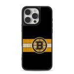 Boston Bruins logo on stripes iPhone 16 Pro Max Black Case