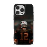 Brady Patriots pixel football art iPhone 16 Pro Max Black Case