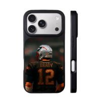 Brady Patriots pixel football art iPhone 17 Pro Max Black Case