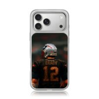 Brady Patriots pixel football art iPhone 17 Pro Max Electroplated Silver Case1