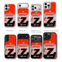 Brandt 7 Race Livery JA Chevy Chris Brown Phone Case Black Electroplated Silver For Iphone 11 To 17