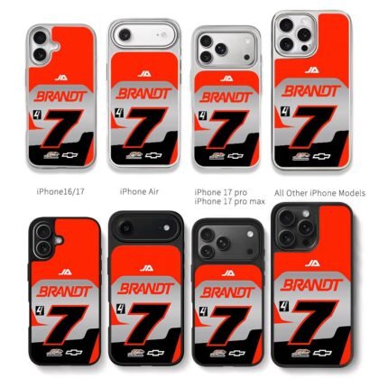 Brandt 7 Race Livery JA Chevy Chris Brown Phone Case Black Electroplated Silver For Iphone 11 To 17