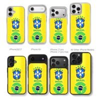 Brasil CBF football team crest Chris Brown Phone Case Black Electroplated Silver For Iphone 11 To 17
