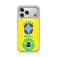 Brasil CBF football team crest iPhone 17 Pro Max Electroplated Silver Case1