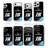 Brennan Poole 15 NASCAR Ford Chris Brown Phone Case Black Electroplated Silver For Iphone 11 To 17