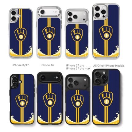 Brewers baseball fist beer foam Chris Brown Phone Case Black Electroplated Silver For Iphone 11 To 17