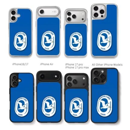 Brighton Hove Albion seagull Chris Brown Phone Case Black Electroplated Silver For Iphone 11 To 17