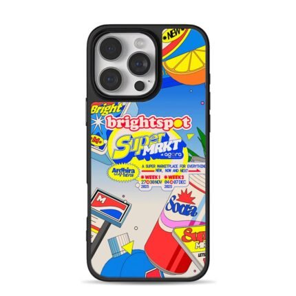Brightspot Super MRKT soda art iPhone 16 Pro Max Black Case
