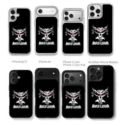 Brock Lesnar skull red eyes Chris Brown Phone Case Black Electroplated Silver For Iphone 11 To 17