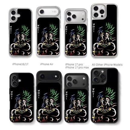 Broly Dragon Ball anime art Chris Brown Phone Case Black Electroplated Silver For Iphone 11 To 17