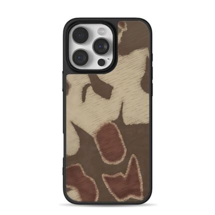 brown beige irregular pattern iPhone 16 Pro Max Black Case